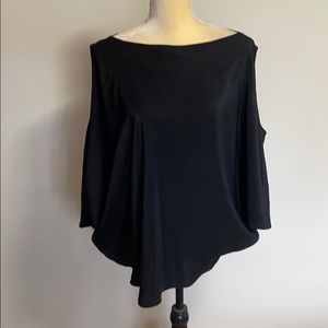 Emille Black Silk Capelet Top